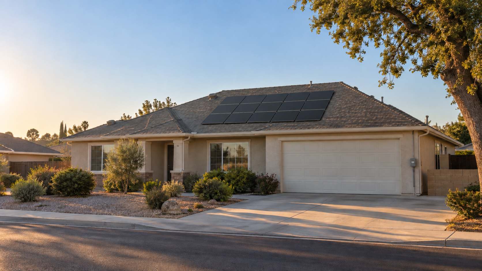 Solar installation concept for a California home